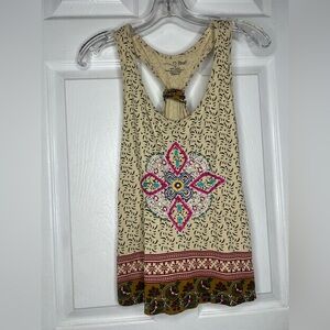 rxb Boho Hippie Embroidered Sequined Beaded Women’s Tank Top Cami Medium Artsy